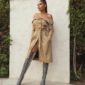 House of CB Off Shoulder Trench Coat